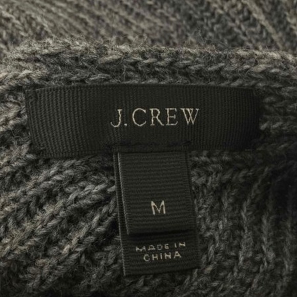 J Crew Open Back Heather Gray Ribbed Knit Soft Alpaca Wool Blend Tunic Sweater - Picture 9 of 14